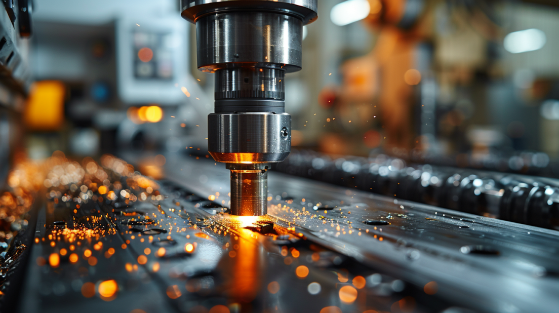 Machine-tool-industry-scene-featuring-CNC-machines-equipped-with-taper-bushings-for-precise-shaft-to